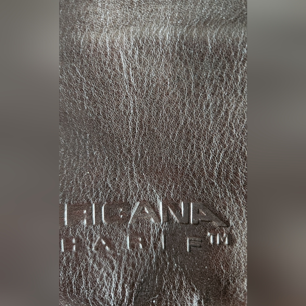 Americana By Sharif Crossbody Leather Purse Dark Chocolate Brown Matte Goldtone - Picture 4 of 7